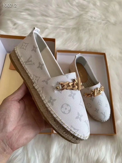 L v espadrilles white new