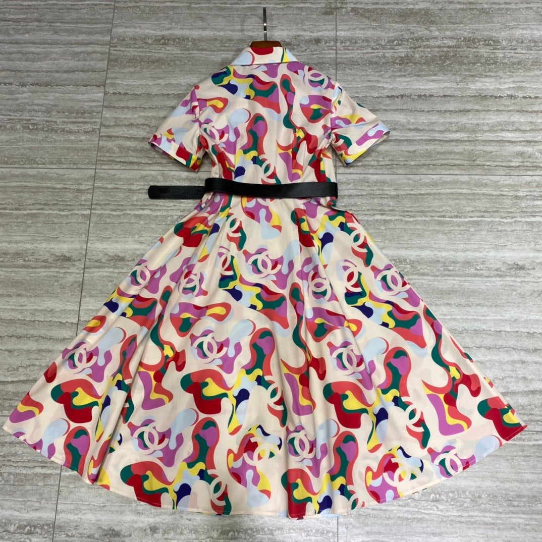 Shredded flowers at waist dress