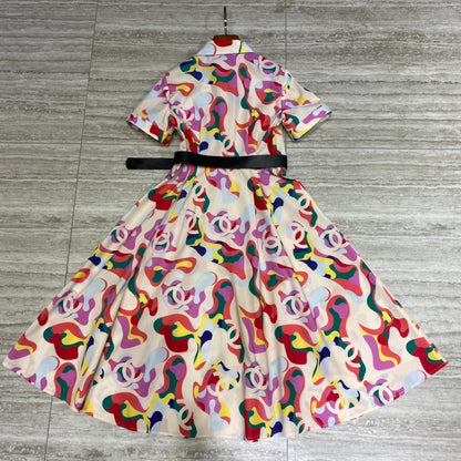 Shredded flowers at waist dress