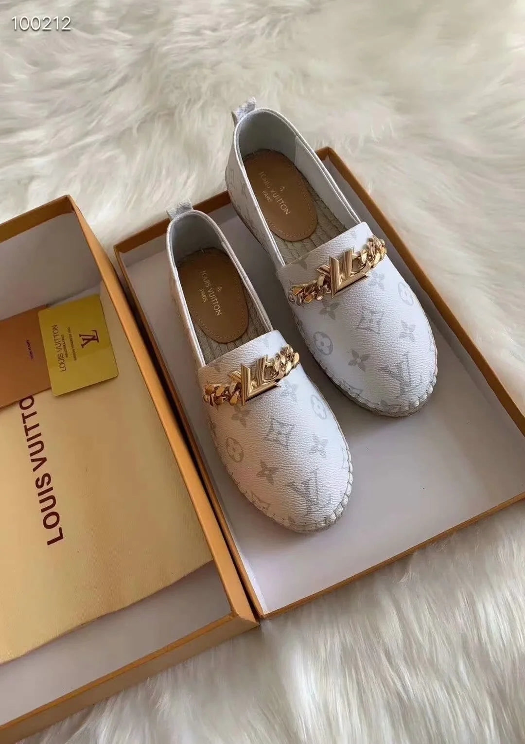 L v espadrilles white new