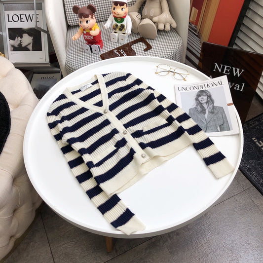 Black-and-white striped jumper