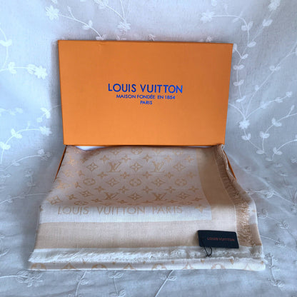 Lv cream scarf