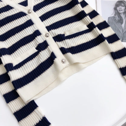 Black-and-white striped jumper