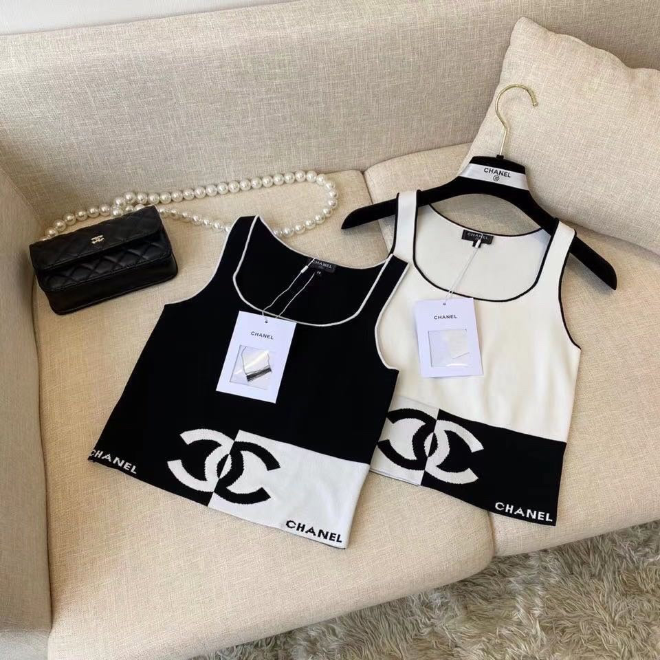 Fashion black white crop top