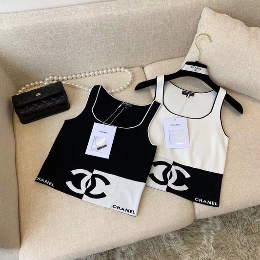Fashion black white crop top