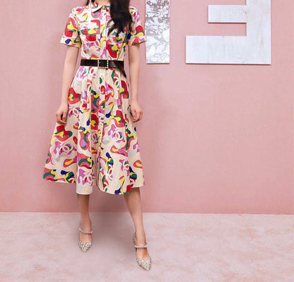 Shredded flowers at waist dress