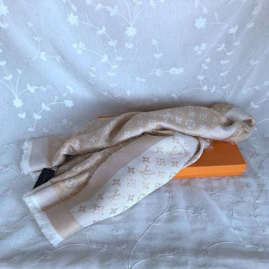 Lv cream scarf