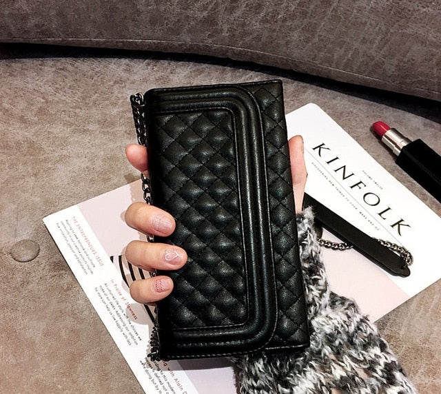 Luxury folding mirror wallet phone case