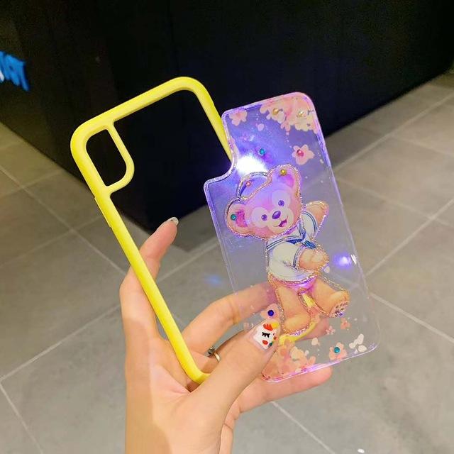 Cute Duffy bear stellalou transparent Phone Case For iPhone 8 7 Plus 11 Pro X XS Max XR Ballet rabbit Luxury diamonds back cover - LVCASE