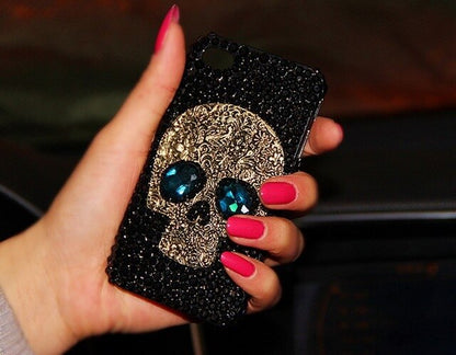 skull punk rock bling-bling  phone case