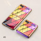 Luxury Pattern Tempered Glass Fold Case For Samsung Galaxy Z Flip
